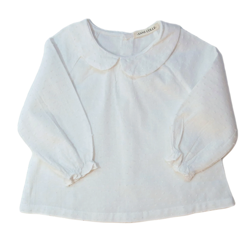 100% Cotton Pique Ruffle Collar - Long Sleeve