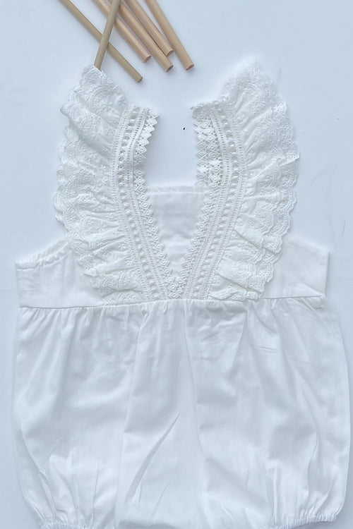 White V Broderie Anglaise Romper