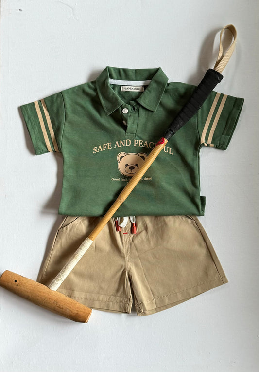 Green Tee and Shorts Set