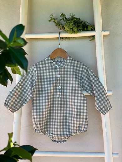 Romper Grey Check